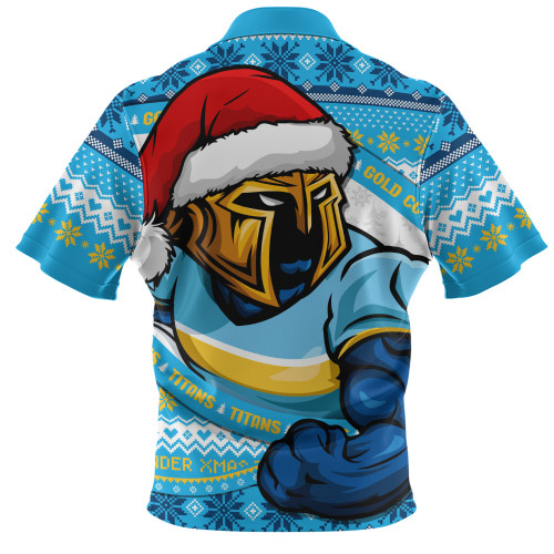 Gold Coast Titans Zip Polo Shirt Ugly Knit Style For Christmas Game Fans Gold Coast Titans Zip Polo Shirt Ugly Knit Style For Christmas Game Fans