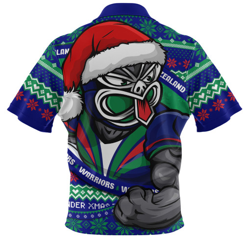 New Zealand Warriors Zip Polo Shirt Ugly Knit Style For Christmas Game Fans