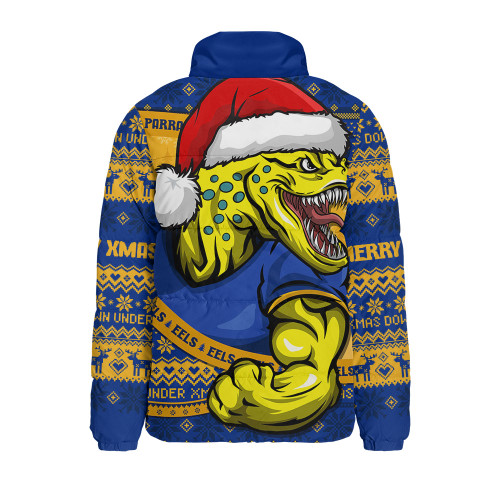 Parramatta Eels Padded Jacket Ugly Knit Style For Christmas Game Fans Parramatta Eels Padded Jacket Ugly Knit Style For Christmas Game Fans