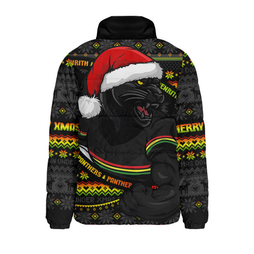 Penrith Panthers Padded Jacket Ugly Knit Style For Christmas Game Fans Penrith Panthers Padded Jacket Ugly Knit Style For Christmas Game Fans