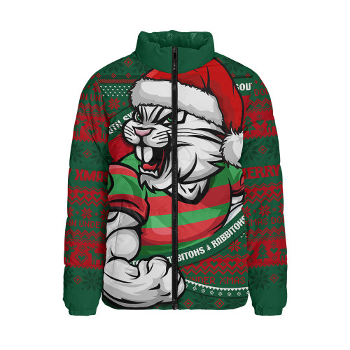 South Sydney Rabbitohs Padded Jacket Ugly Knit Style For Christmas Game Fans