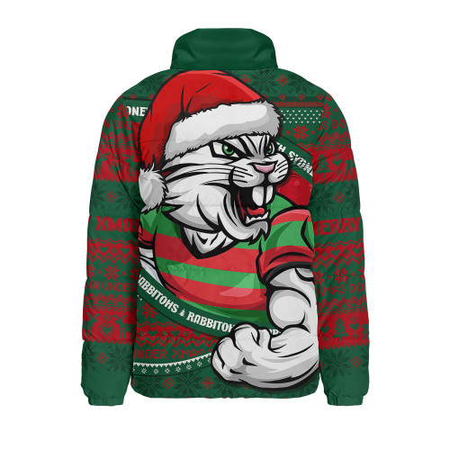 South Sydney Rabbitohs Padded Jacket Ugly Knit Style For Christmas Game Fans