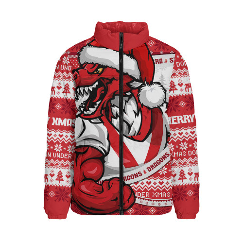 St. George Illawarra Dragons Padded Jacket Ugly Knit Style For Christmas Game Fans