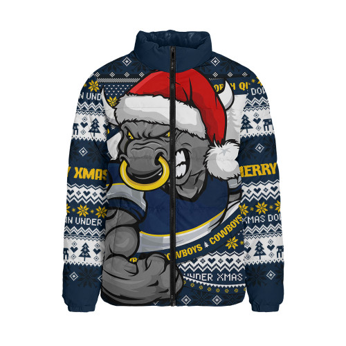 North Queensland Cowboys Padded Jacket Ugly Knit Style For Christmas Game Fans