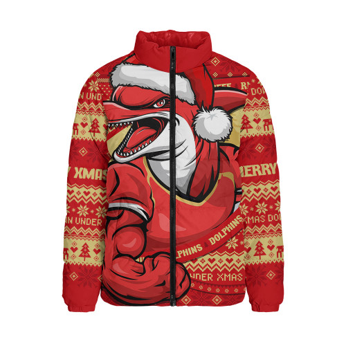Redcliffe Dolphins Padded Jacket Ugly Knit Style For Christmas Game Fans