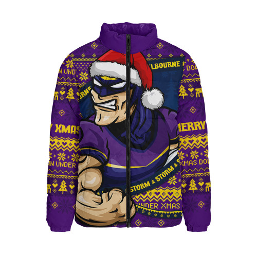 Melbourne Storm Padded Jacket Ugly Knit Style For Christmas Game Fans