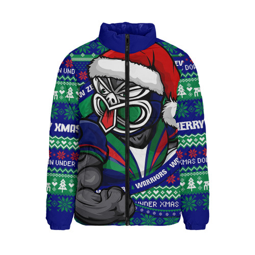 New Zealand Warriors Padded Jacket Ugly Knit Style For Christmas Game Fans