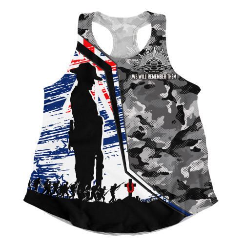 Australia Women Racerback Singlet Remembrance Day Heroic Soldier Legacy