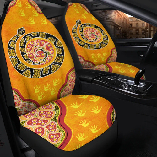Australia CAR Seat Covers - Aboriginal Unique Style Snake Orange Color 2021 Australia CAR Seat Covers - Aboriginal Unique Style Snake Orange Color 2021