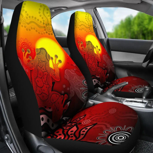 Australia Aboriginal Car Seat Covers - Indigenous Frog (Red) Australia Aboriginal Car Seat Covers - Indigenous Frog (Red)
