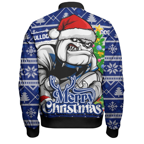 Canterbury-Bankstown Bulldogs Bomber Jacket Merry Christmas Game Day Knit Style Team Edition Canterbury-Bankstown Bulldogs Bomber Jacket Merry Christmas Game Day Knit Style Team Edition