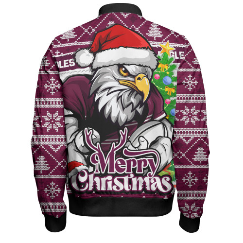 Manly Warringah Sea Eagles Bomber Jacket Merry Christmas Game Day Knit Style Team Edition Manly Warringah Sea Eagles Bomber Jacket Merry Christmas Game Day Knit Style Team Edition