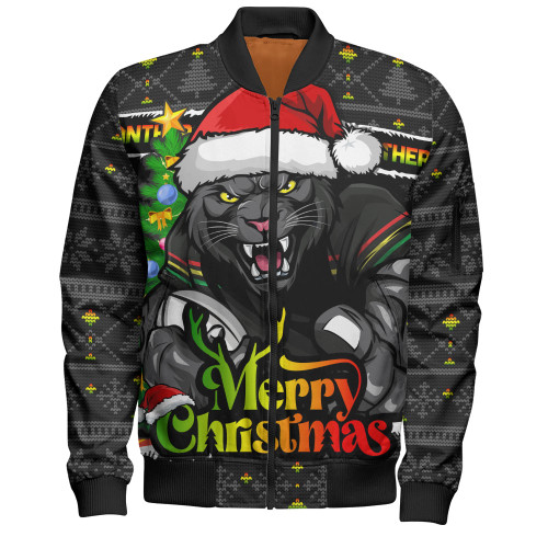 Penrith Panthers Bomber Jacket Merry Christmas Game Day Knit Style Team Edition
