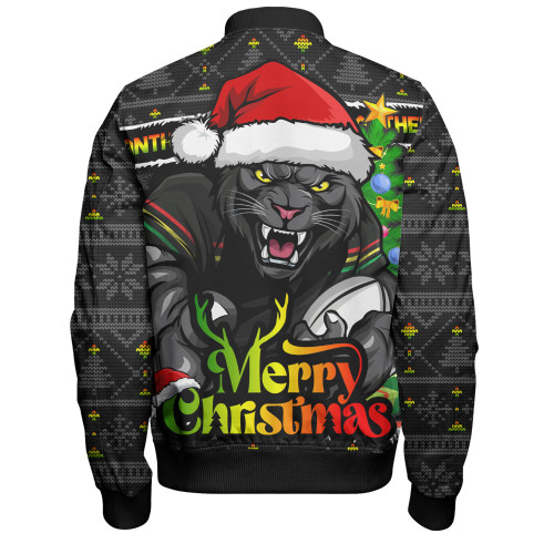 Penrith Panthers Bomber Jacket Merry Christmas Game Day Knit Style Team Edition