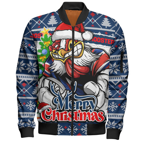 Sydney Roosters Bomber Jacket Merry Christmas Game Day Knit Style Team Edition