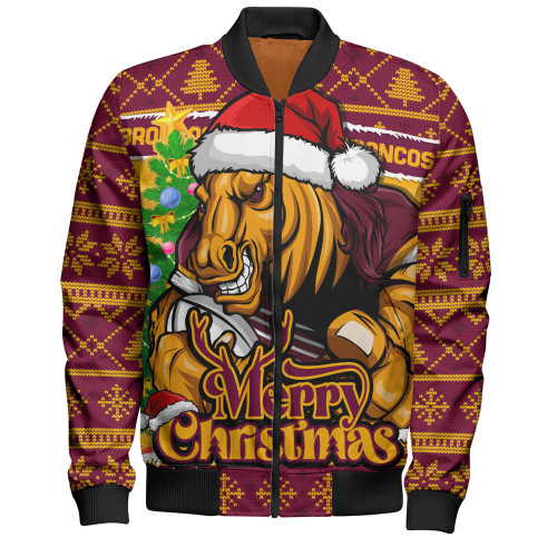 Brisbane Broncos Bomber Jacket Merry Christmas Game Day Knit Style Team Edition