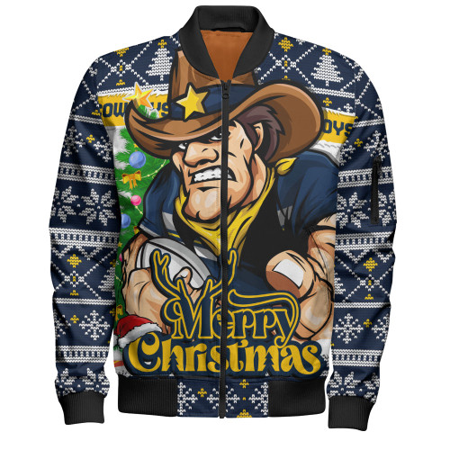 North Queensland Cowboys Bomber Jacket Merry Christmas Game Day Knit Style Team Edition