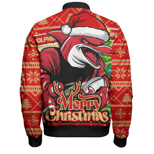 Redcliffe Dolphins Bomber Jacket Merry Christmas Game Day Knit Style Team Edition