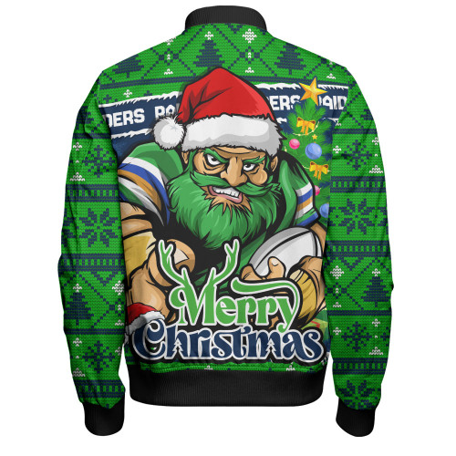 Canberra Raiders Bomber Jacket Merry Christmas Game Day Knit Style Team Edition