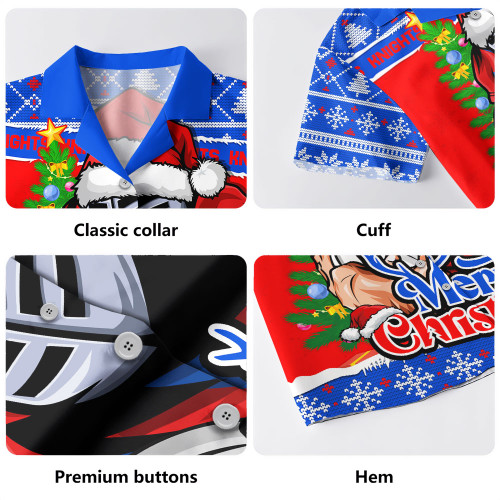 Newcastle Knights Hawaiian Shirt Merry Christmas Game Day Knit Style Team Edition
