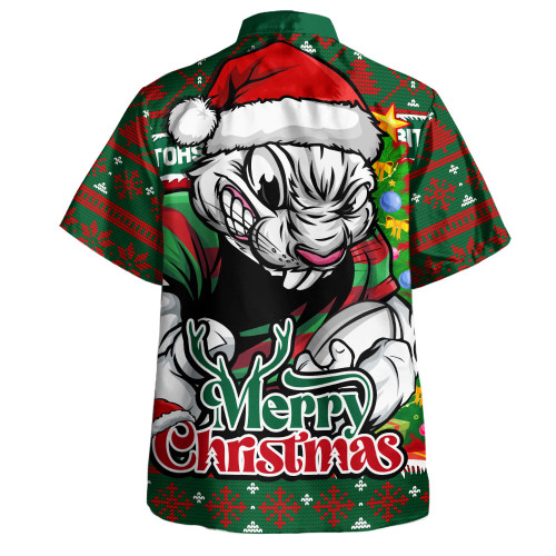 South Sydney Rabbitohs Hawaiian Shirt Merry Christmas Game Day Knit Style Team Edition