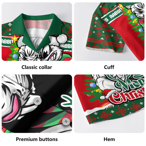 South Sydney Rabbitohs Hawaiian Shirt Merry Christmas Game Day Knit Style Team Edition