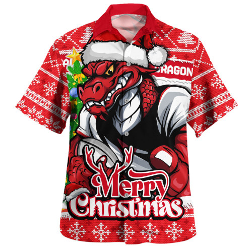 St. George Illawarra Dragons Hawaiian Shirt Merry Christmas Game Day Knit Style Team Edition St. George Illawarra Dragons Hawaiian Shirt Merry Christmas Game Day Knit Style Team Edition