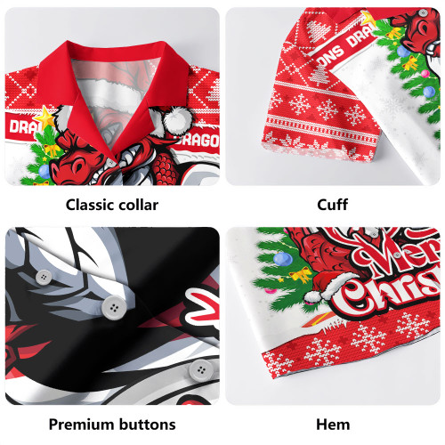 St. George Illawarra Dragons Hawaiian Shirt Merry Christmas Game Day Knit Style Team Edition St. George Illawarra Dragons Hawaiian Shirt Merry Christmas Game Day Knit Style Team Edition