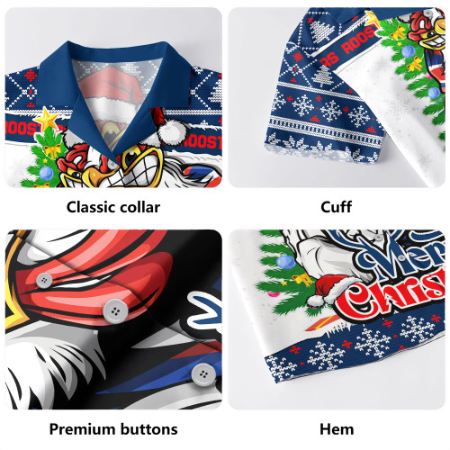 Sydney Roosters Hawaiian Shirt Merry Christmas Game Day Knit Style Team Edition