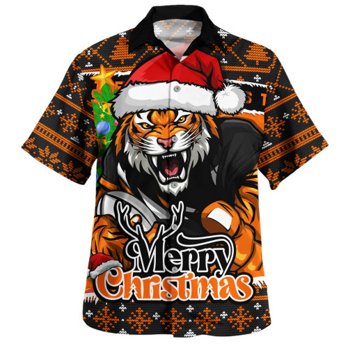 Wests Tigers Hawaiian Shirt Merry Christmas Game Day Knit Style Team Edition