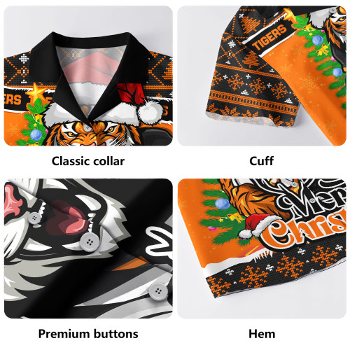 Wests Tigers Hawaiian Shirt Merry Christmas Game Day Knit Style Team Edition