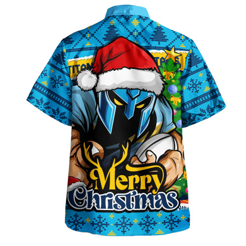Gold Coast Titans Hawaiian Shirt Merry Christmas Game Day Knit Style Team Edition
