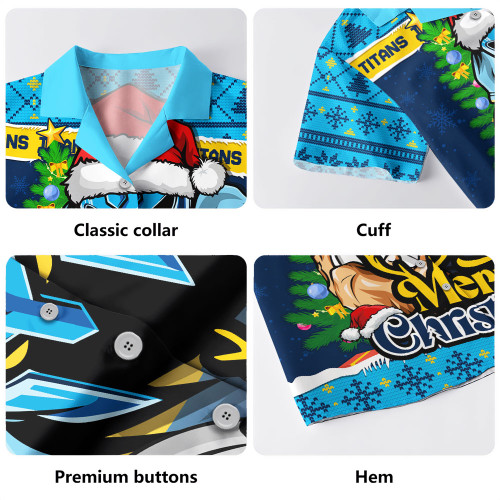 Gold Coast Titans Hawaiian Shirt Merry Christmas Game Day Knit Style Team Edition