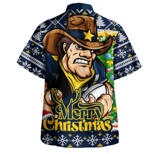North Queensland Cowboys Hawaiian Shirt Merry Christmas Game Day Knit Style Team Edition