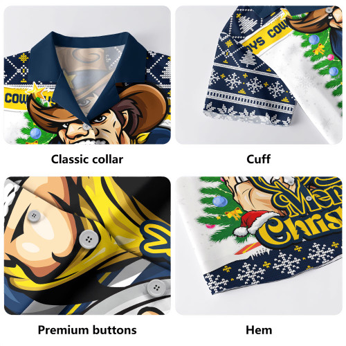 North Queensland Cowboys Hawaiian Shirt Merry Christmas Game Day Knit Style Team Edition