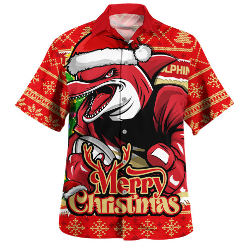 Redcliffe Dolphins Hawaiian Shirt Merry Christmas Game Day Knit Style Team Edition