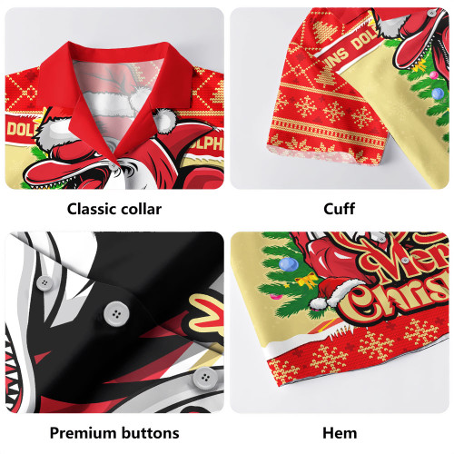 Redcliffe Dolphins Hawaiian Shirt Merry Christmas Game Day Knit Style Team Edition
