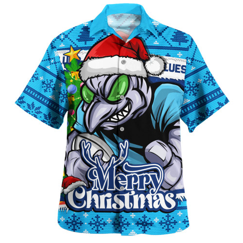 New South Wales Blues Hawaiian Shirt Merry Christmas Game Day Knit Style Team Edition