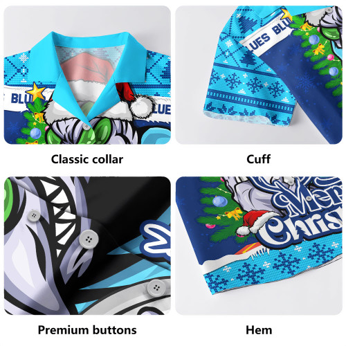 New South Wales Blues Hawaiian Shirt Merry Christmas Game Day Knit Style Team Edition New South Wales Blues Hawaiian Shirt Merry Christmas Game Day Knit Style Team Edition