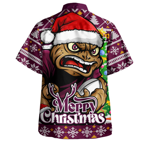 Queensland Maroons Hawaiian Shirt Merry Christmas Game Day Knit Style Team Edition Queensland Maroons Hawaiian Shirt Merry Christmas Game Day Knit Style Team Edition