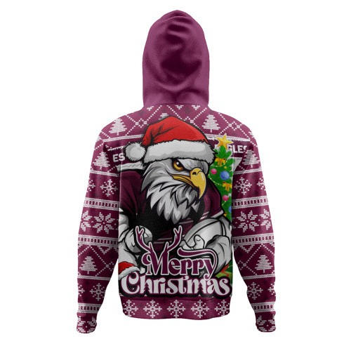 Manly Warringah Sea Eagles Hoodie Merry Christmas Game Day Knit Style Team Edition Manly Warringah Sea Eagles Hoodie Merry Christmas Game Day Knit Style Team Edition