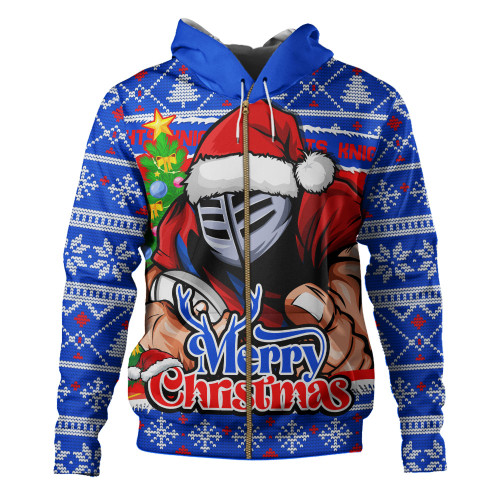 Newcastle Knights Hoodie Merry Christmas Game Day Knit Style Team Edition