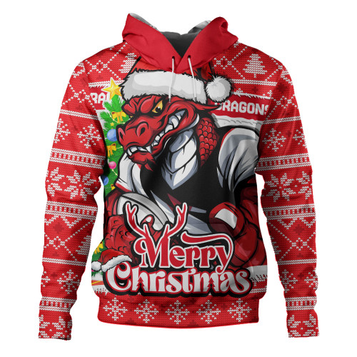 St. George Illawarra Dragons Hoodie Merry Christmas Game Day Knit Style Team Edition St. George Illawarra Dragons Hoodie Merry Christmas Game Day Knit Style Team Edition