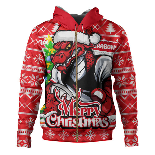 St. George Illawarra Dragons Hoodie Merry Christmas Game Day Knit Style Team Edition St. George Illawarra Dragons Hoodie Merry Christmas Game Day Knit Style Team Edition