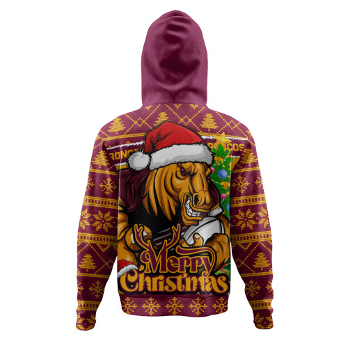 Brisbane Broncos Hoodie Merry Christmas Game Day Knit Style Team Edition Brisbane Broncos Hoodie Merry Christmas Game Day Knit Style Team Edition