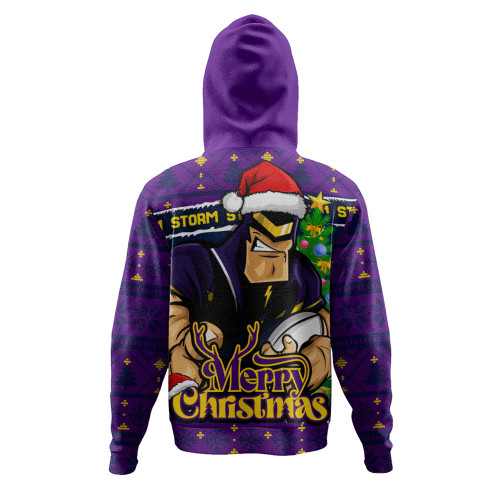 Melbourne Storm Hoodie Merry Christmas Game Day Knit Style Team Edition
