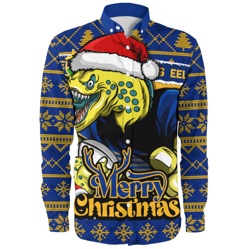 Parramatta Eels Long Sleeve Shirt Merry Christmas Game Day Knit Style Team Edition