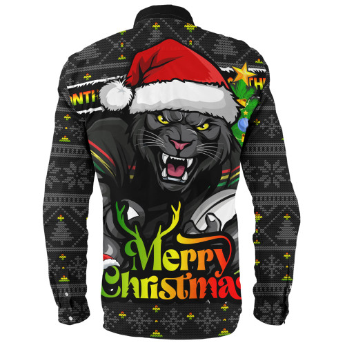 Penrith Panthers Long Sleeve Shirt Merry Christmas Game Day Knit Style Team Edition Penrith Panthers Long Sleeve Shirt Merry Christmas Game Day Knit Style Team Edition