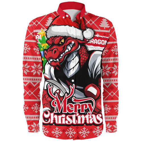St. George Illawarra Dragons Long Sleeve Shirt Merry Christmas Game Day Knit Style Team Edition