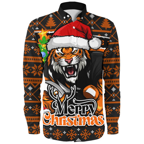Wests Tigers Long Sleeve Shirt Merry Christmas Game Day Knit Style Team Edition